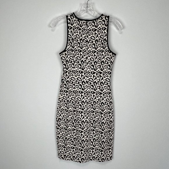 Tibi Womens Snow Leopard Knit Tank Dress Black White Sleeveless Sheath size 2 - Picture 6 of 13